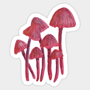 Pink mushrooms Sticker